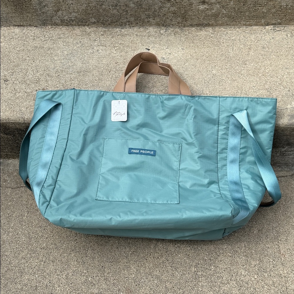 Free People Holms Recycled Nylon Tote - Seafoam